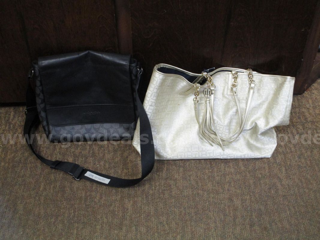 (1) Used Cream Designer Handbag; (1) Used Black Designer Shoulder Bag