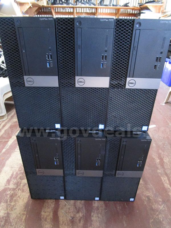 (6) USED DELL OPTIPLEX 7070 TOWERS, i5vPro 8TH GEN