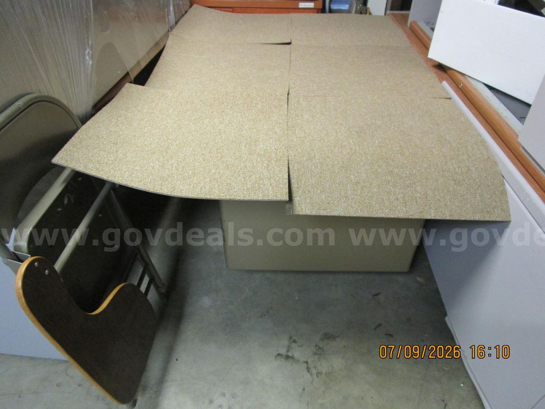 (6) Pieces Of Tan Pattern, Carpet Squares