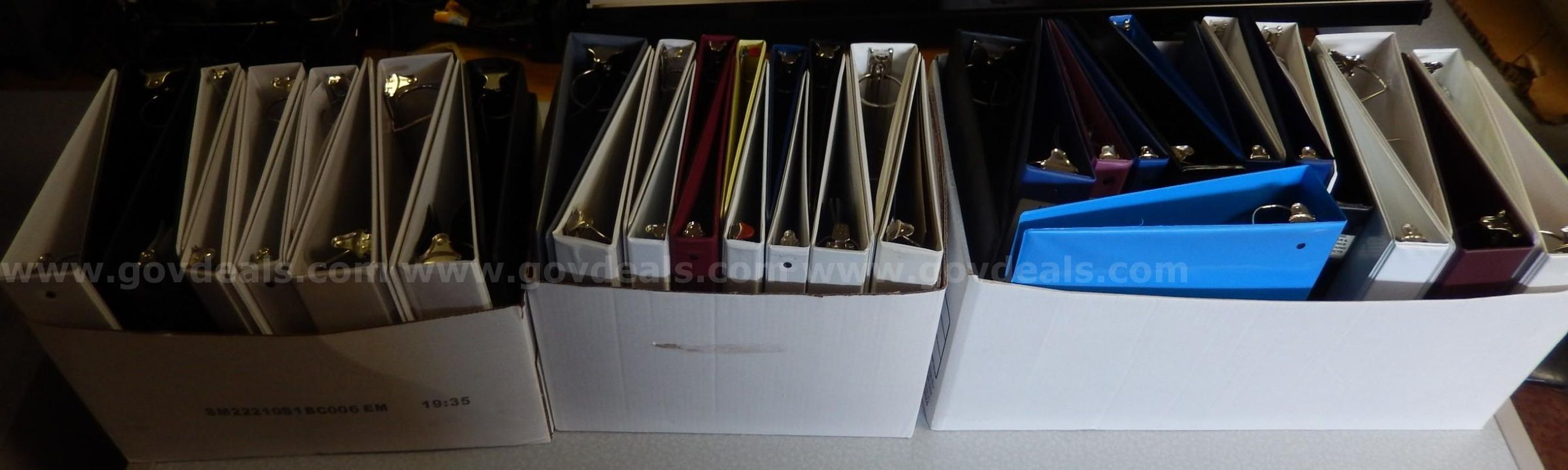 Used (43) Assorted 3 Ring Binders, Sizes Listed Below