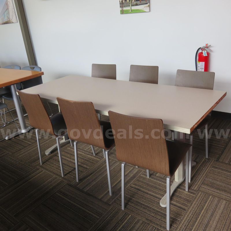 Rectangle Table - Lot of 8. Wooden Chairs - Lot of 48.