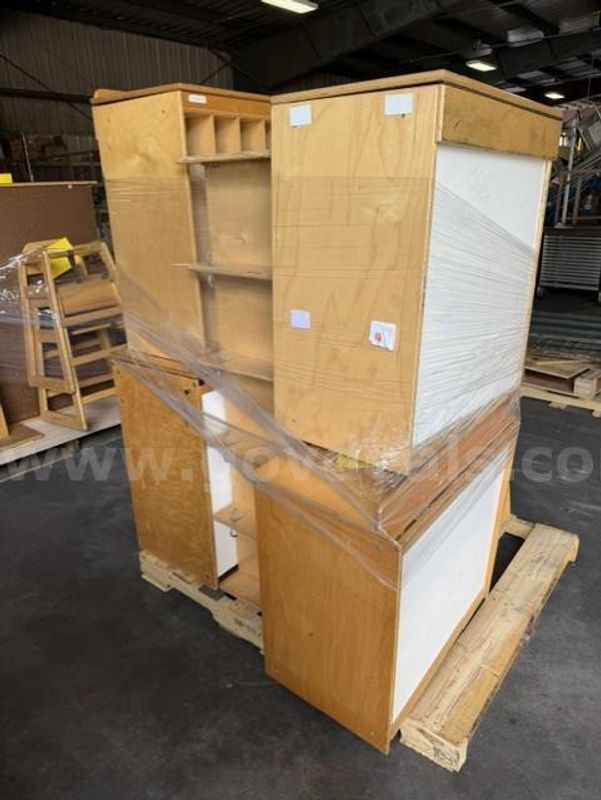 Lot 27 - Pallet of Mis. Wood Cubbies and Child Development Stuff. Must Be Picked Up Quick!