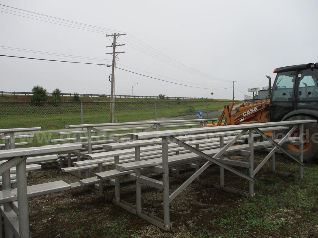 4 Used Sets of 5 Row Aluminum Bleachers