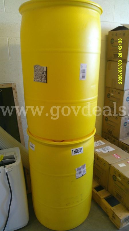 55 Gallon Yellow Plastic Drum