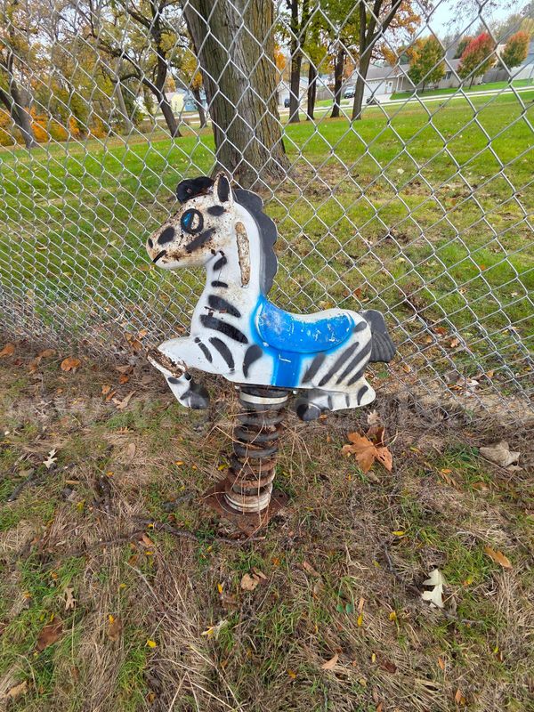 Zebra playground spring rider