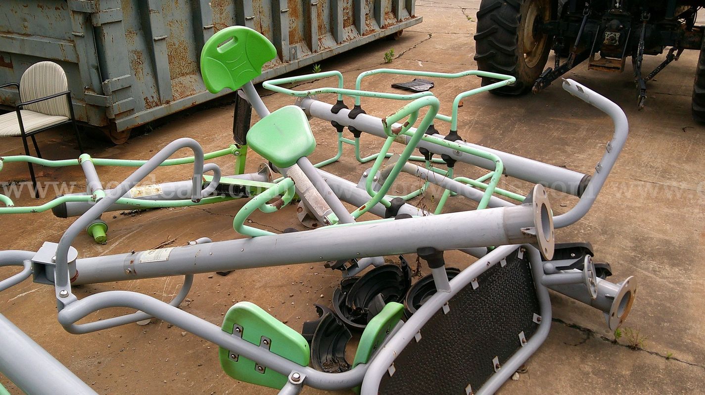 lot of outdoor fitness equipment