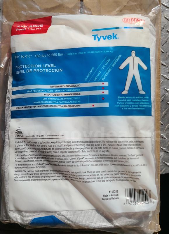 Tyvek Coverall with Hood and Boots ** NEW **
