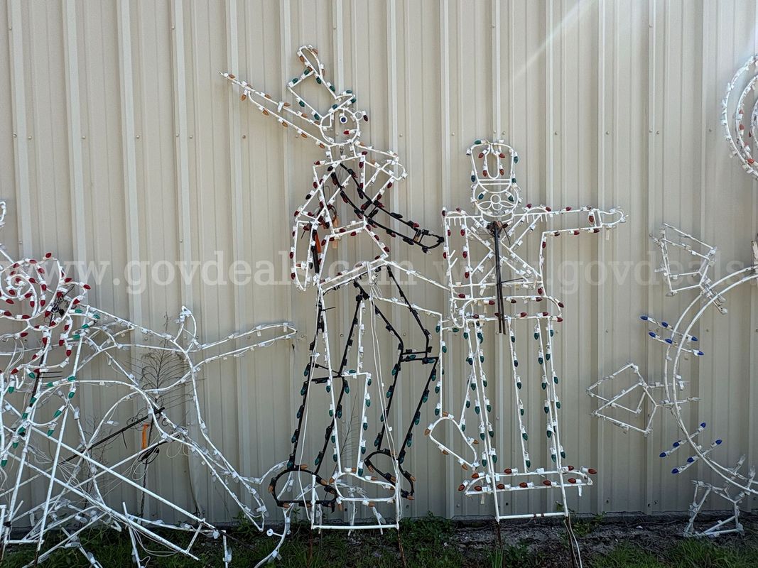 Lot of Municipal Holiday Decorations - (3) Light Motion Toy Soldiers