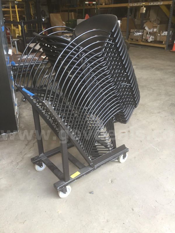 Steel case chairs and storage cart