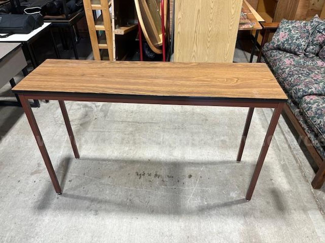 wood laminate table with metal legs