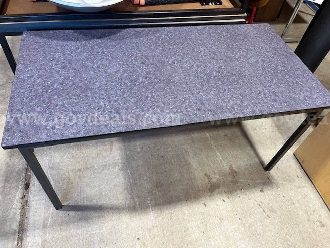 Purple/Blue Wood laminated table with metal legs