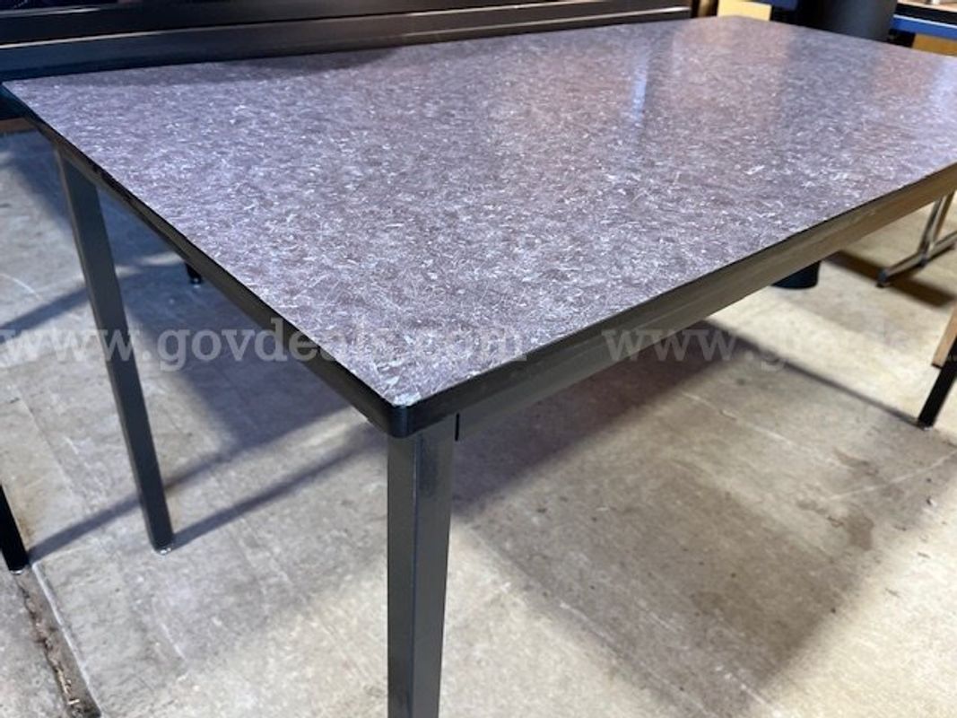 Purple/Blue Wood laminated table with metal legs