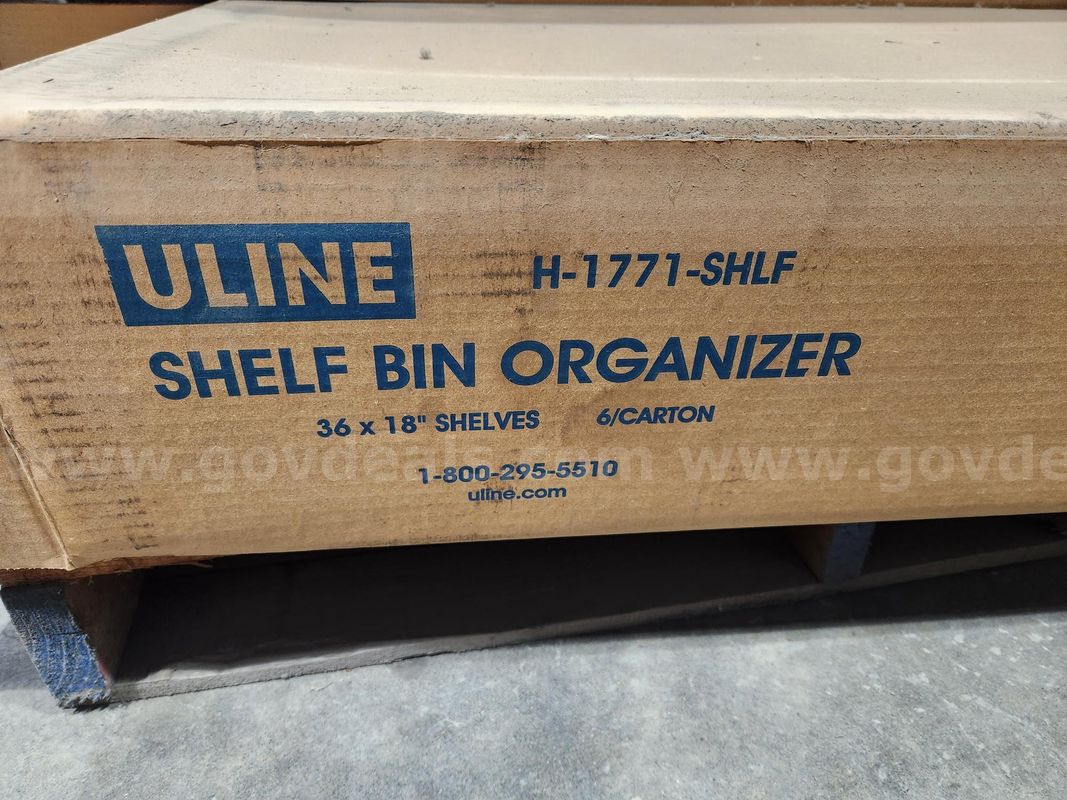 Box of new Uline metal shelves (Lot #2)