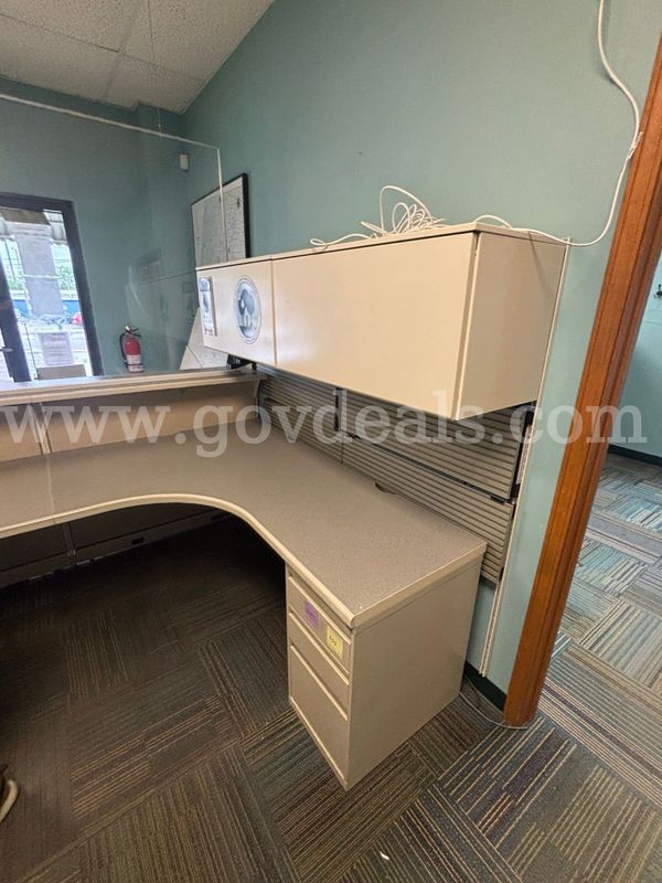Desk with cabinets