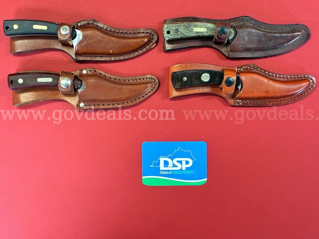 4 Schrade Old Timer Knives with Sheaths/PRE-OWNED/DS18580/99078/TSA