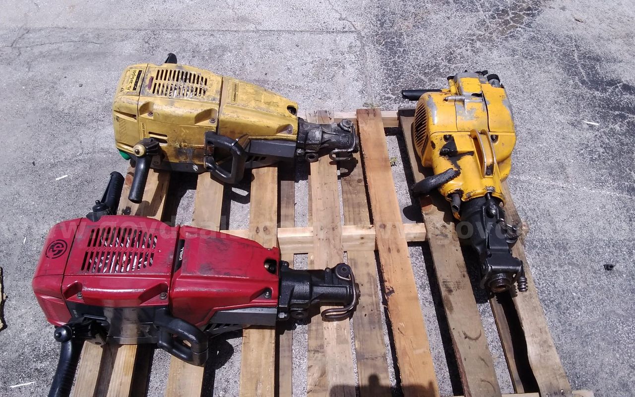 Lot of (3) gasoline powered demolition Jack Hammers