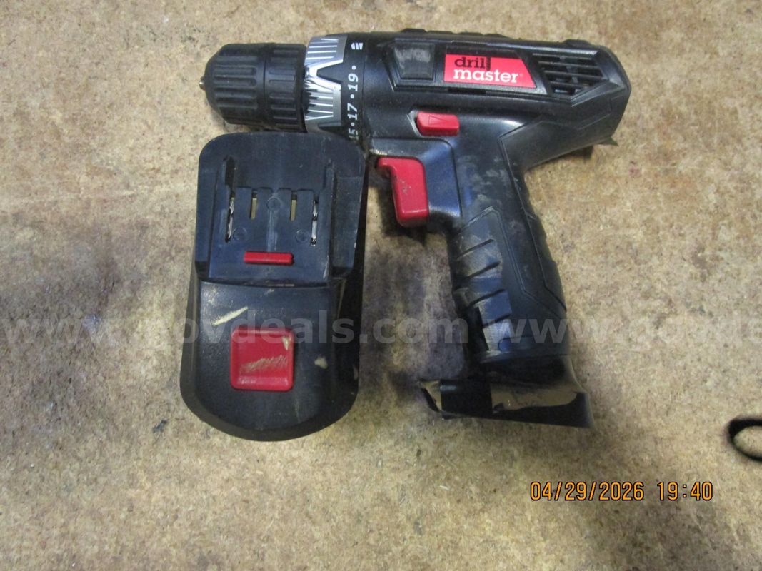 Cordless Master Drill 3/8 W/Battery Charger working condition unknown