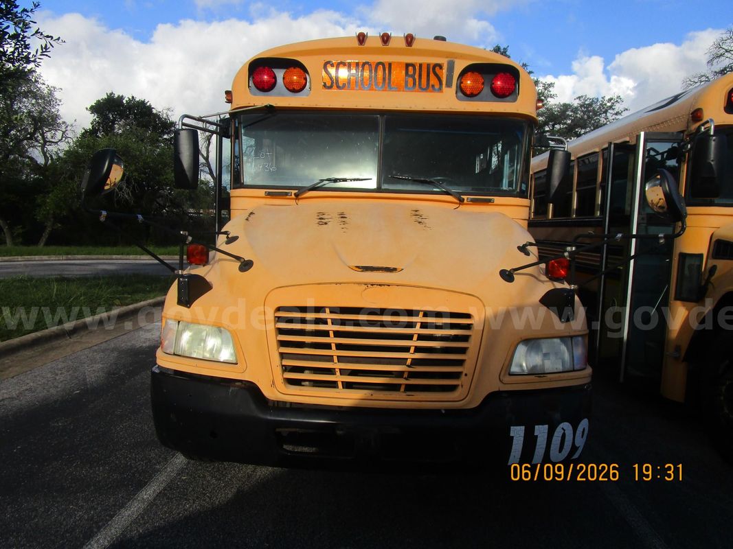 2011 Bluebird School Bus #1109 (Is Off Site) West/Starts with Boost/Runs/Driveable
