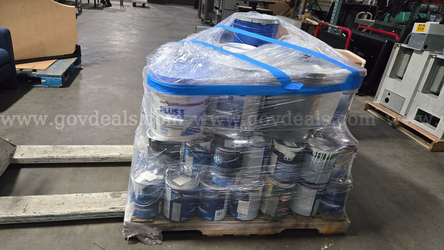 Pallet of Partial Cans of Paint