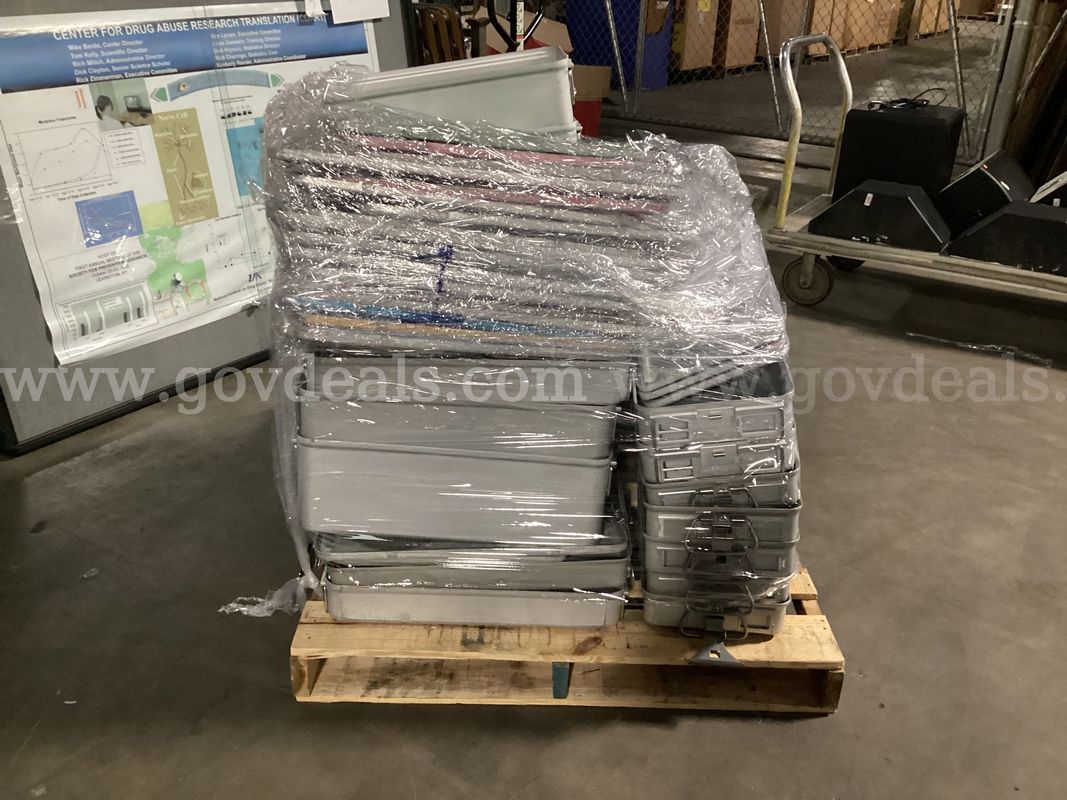 Pallet of Aluminum Autoclave Trays and Lids