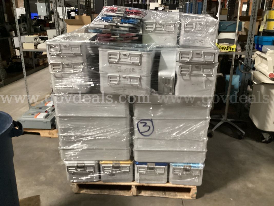 Pallet of Aluminum Autoclave Trays and Lids