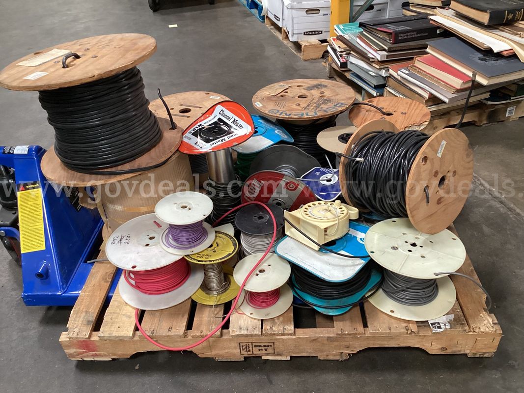 Pallet of Partial Spools of Various Wire.