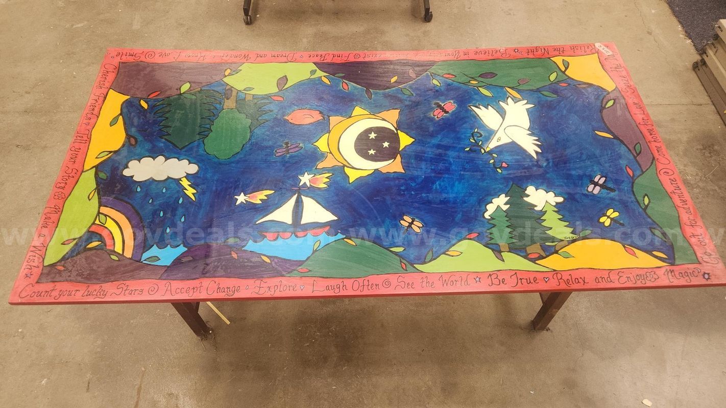 Hand painted plywood table