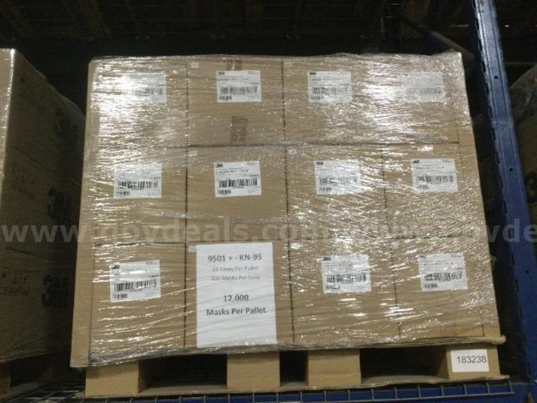 1 Pallet of 3M 9501+ KN95 Face Masks - Expired
