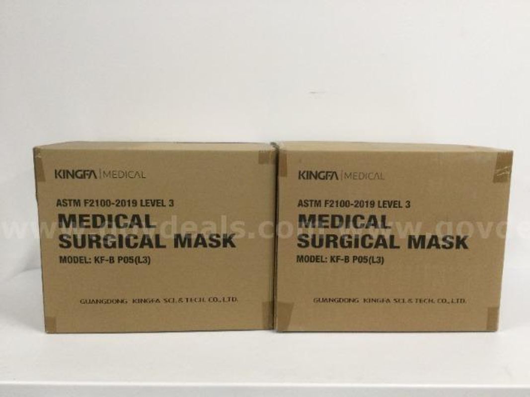 2 Cases of Kingfa Medical ASTM F2100-2019 Level 3 Masks - Expired