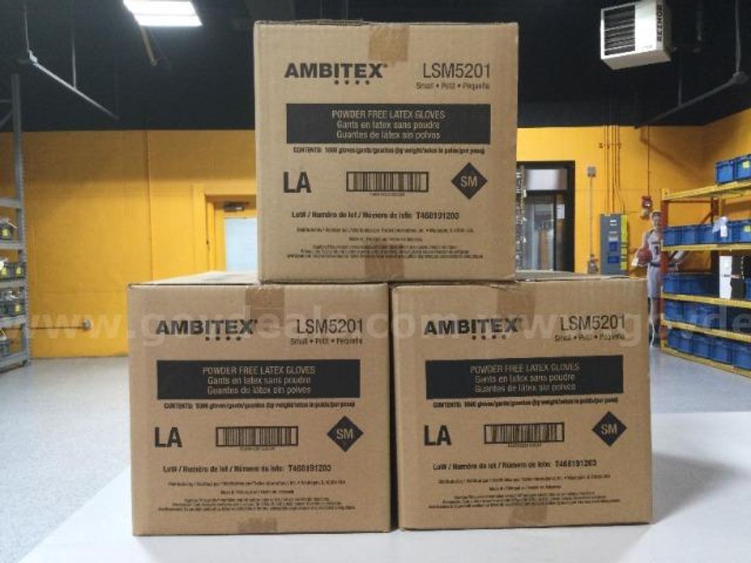3 Cases of Ambitex LSM5201 Small Power Free Latex Gloves