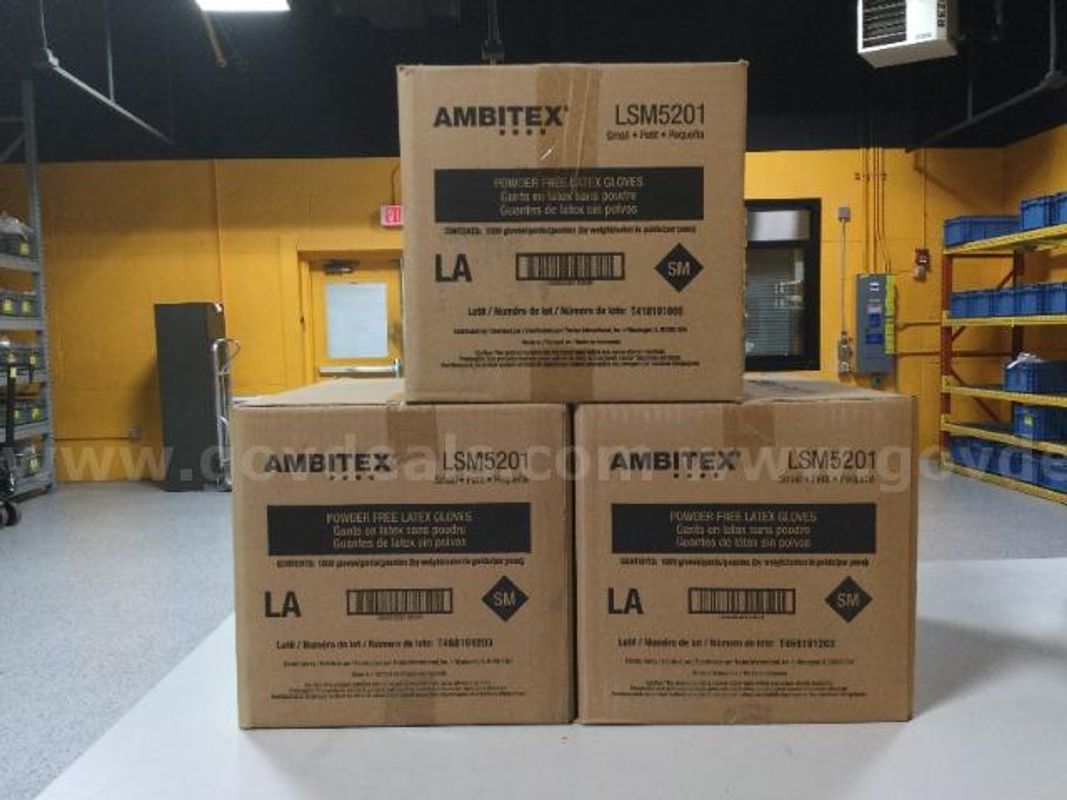 3 Cases of Ambitex LSM5201 Small Power Free Latex Gloves
