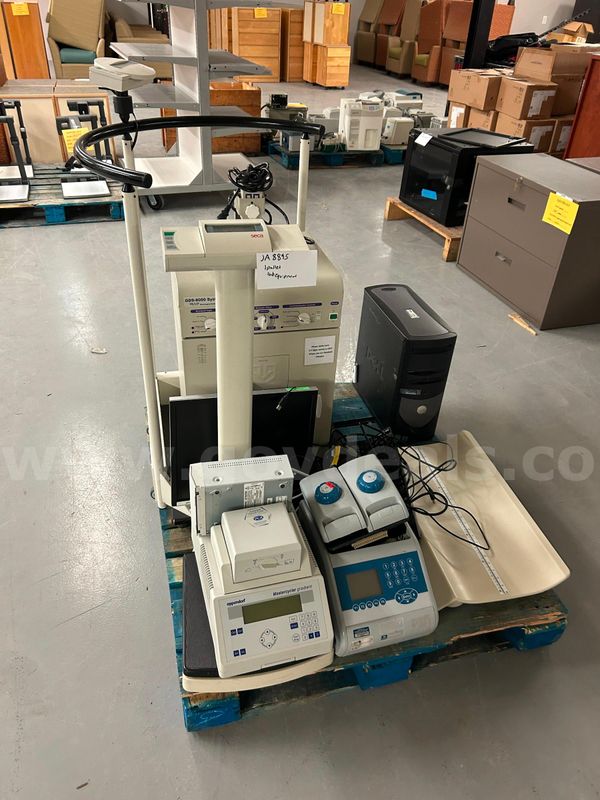 pallet of laboratory equipment