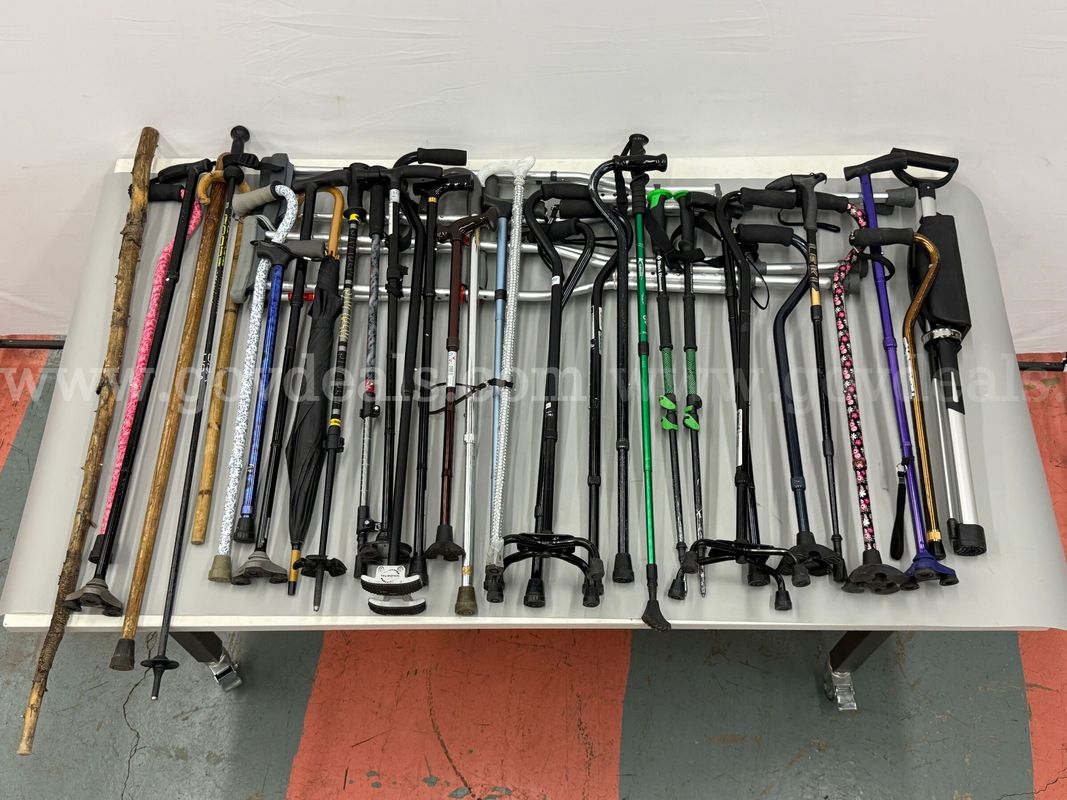 Lot of Canes and Crutches