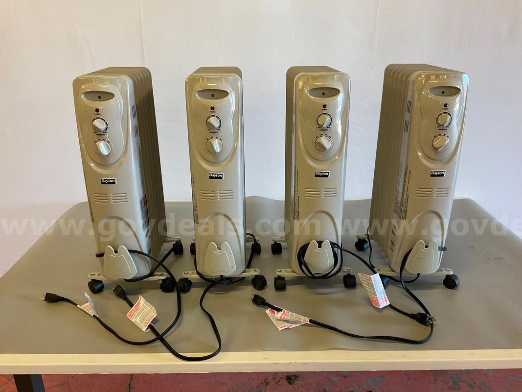4 - Dayton Portable Heaters on Wheels, Models: 53TY90, All Power On