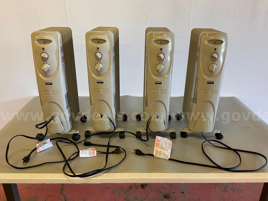 4 - Dayton Portable Heaters on Wheels, Models: 53TY90, All Power On