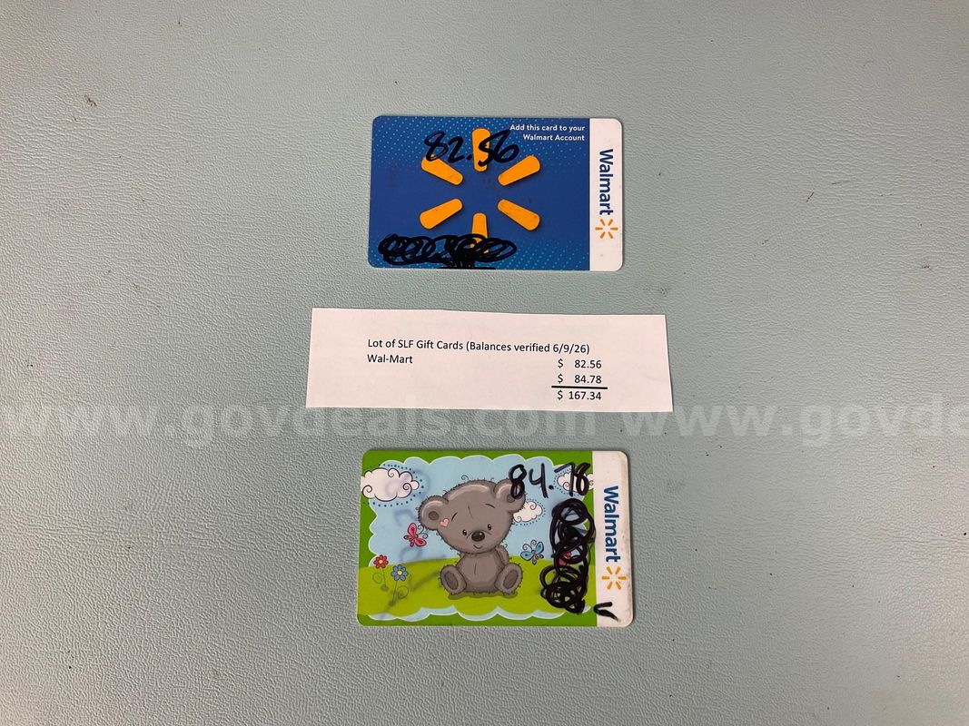 2 - Walmart Gift Cards, Total $167.34 (Balance Verified on 6/9/26)