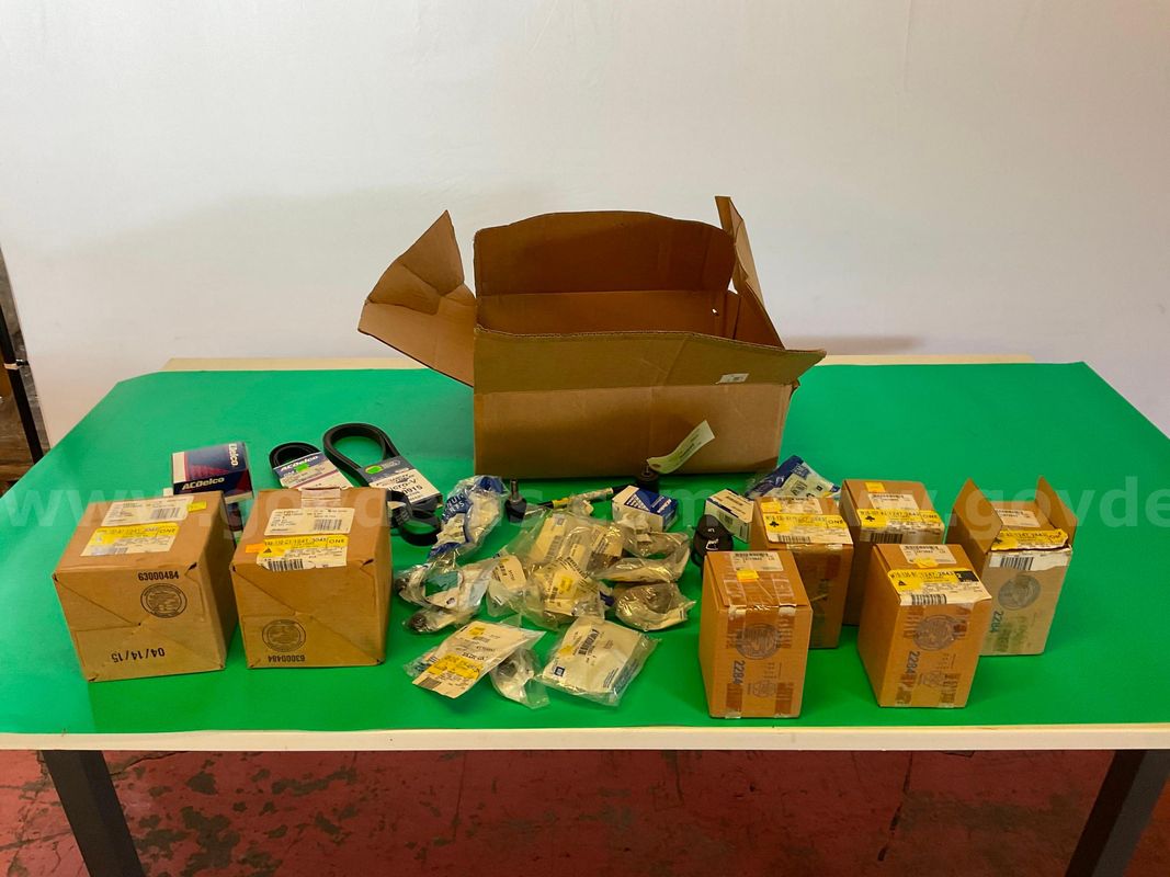 Box of Vehicle Parts, Some with Packaging, All Untested