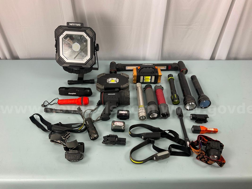 Lot of Lighting Systems From Flashlights, Headlamps & Work Lights, Untested