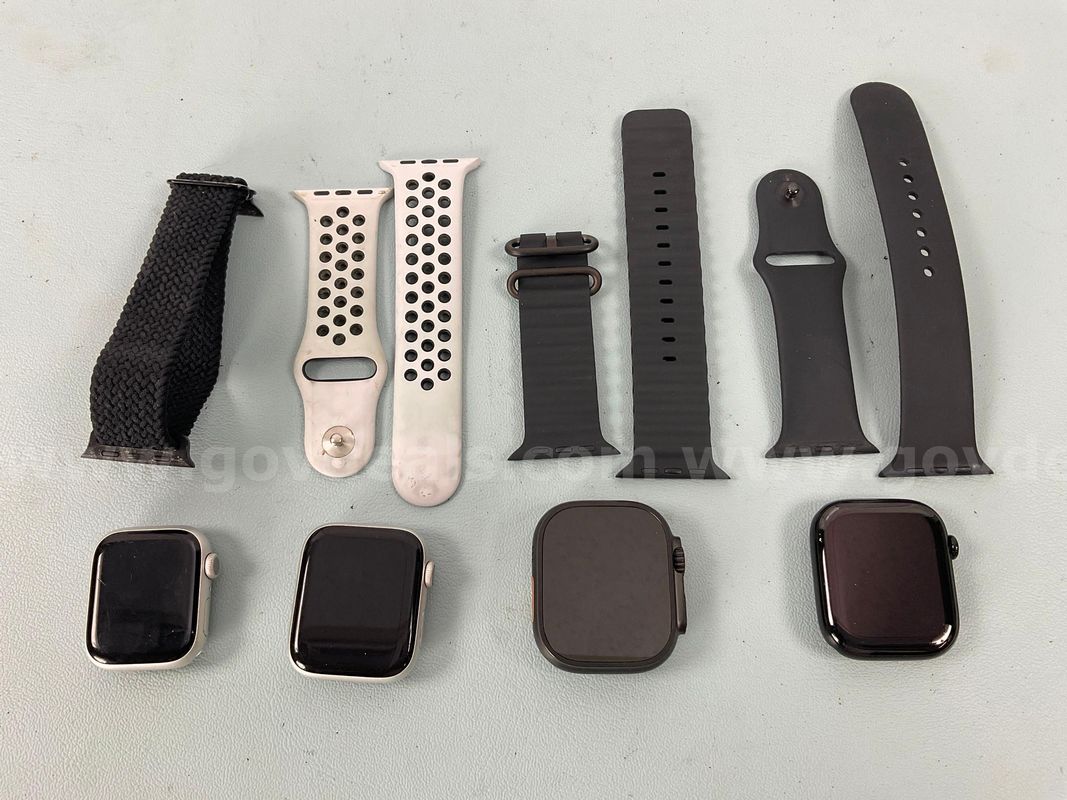 4 - Apple Watches (Unlocked) with Bands, All Power On