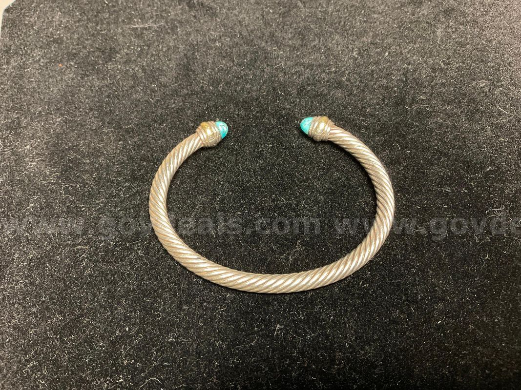 Sterling Silver Fashion Bracelet with Stones Labeled David Yurman, Weight: 28.70 Grams, Size: 6 3/4"