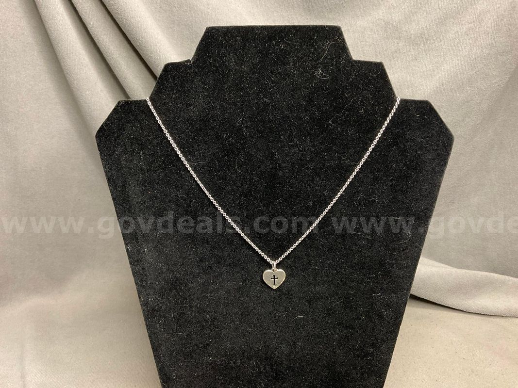 Sterling Silver Necklace, 16", With Pendant, Labeled as James Avery, Total Weight 5.38 Grams