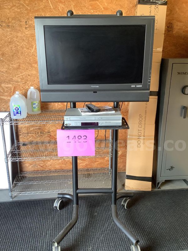 TV with mobile stand and DVD/VCR combo