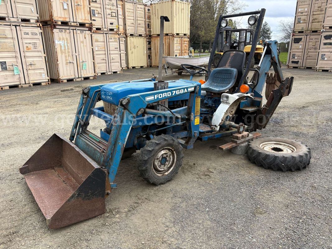 1985 Ford 4WD 1210 Tractor w/ 768A Front-End Loader & 1999 Woods BH6500 Backhoe, TOW AWAY (ID# 45568)(GVL)(26-1027)+ 225