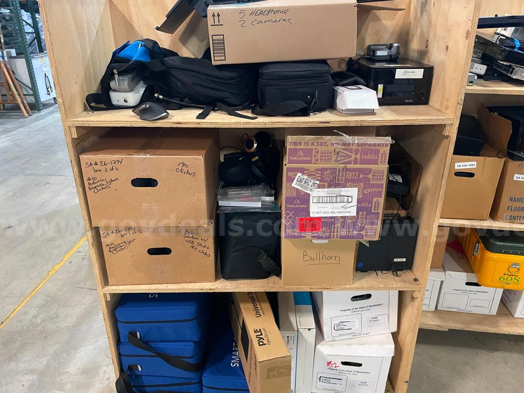 Assorted Cart of Electronic Items | AV Equipment | Blue Yeti Microphone (ID# 46603) (J03-1R) (No UPC)