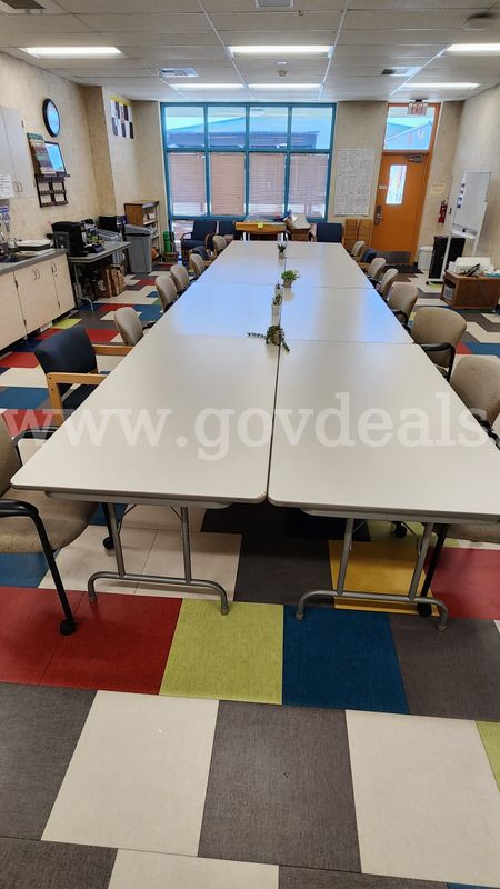 Lot of (8) Tables & (24) Rolling Chairs
