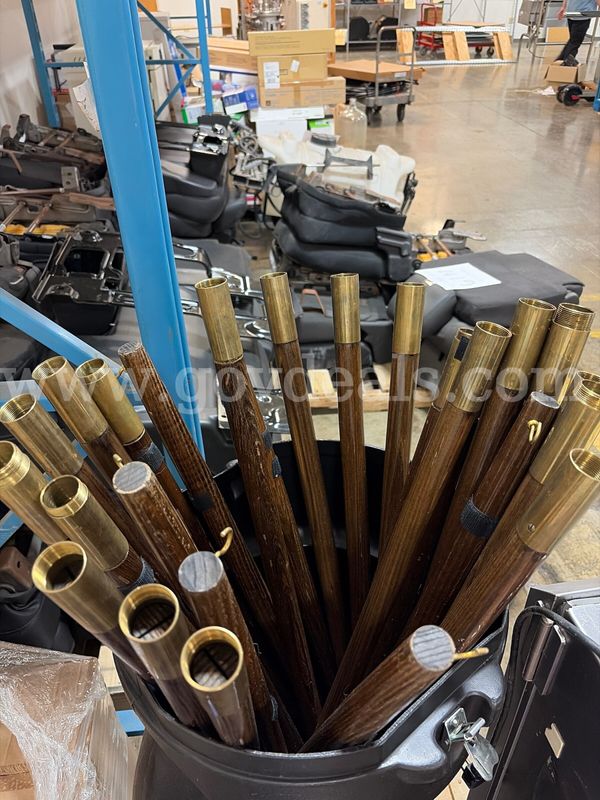 Lot of 15 8 Foot Oak Finished Indoor Flag Poles