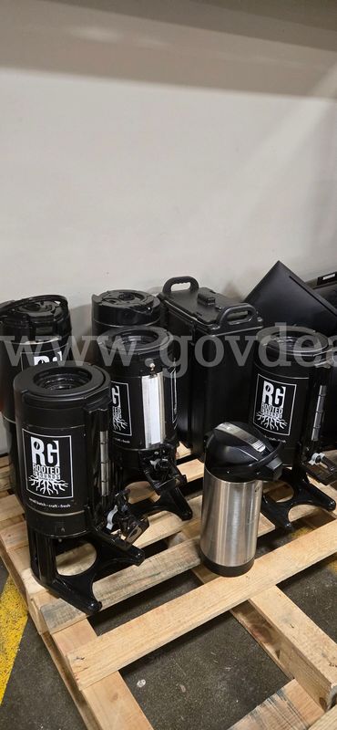 Lot of 6 Coffee and 1 Tea Dispensers