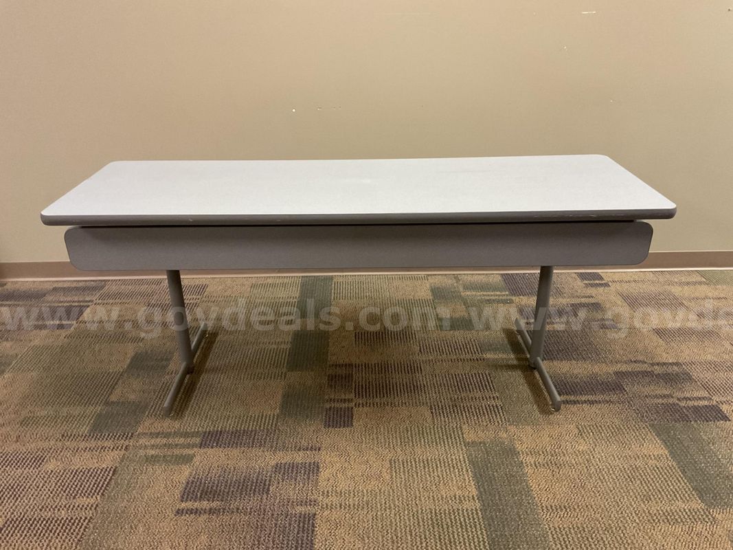 9 Long Grey Tables with Foldable Partition