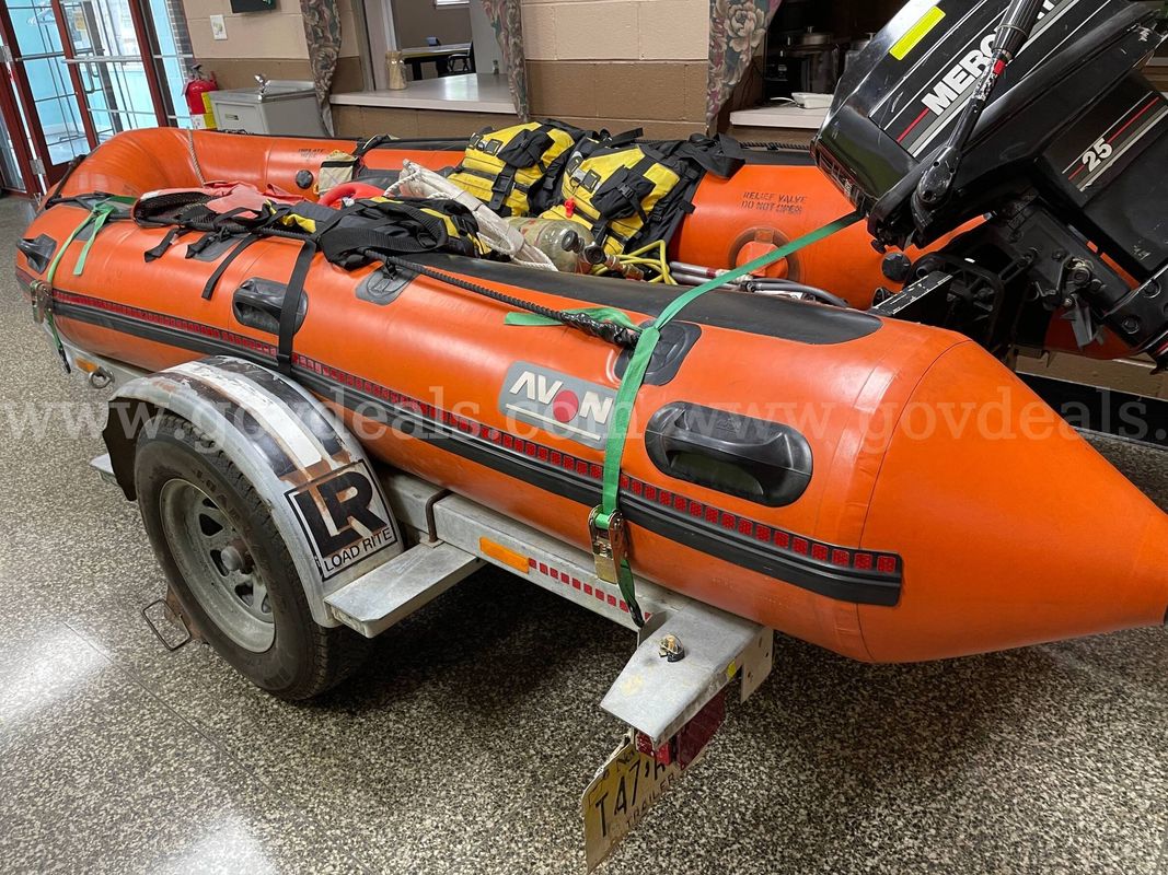 1998 Avon Inflatable Boat & Trailer
