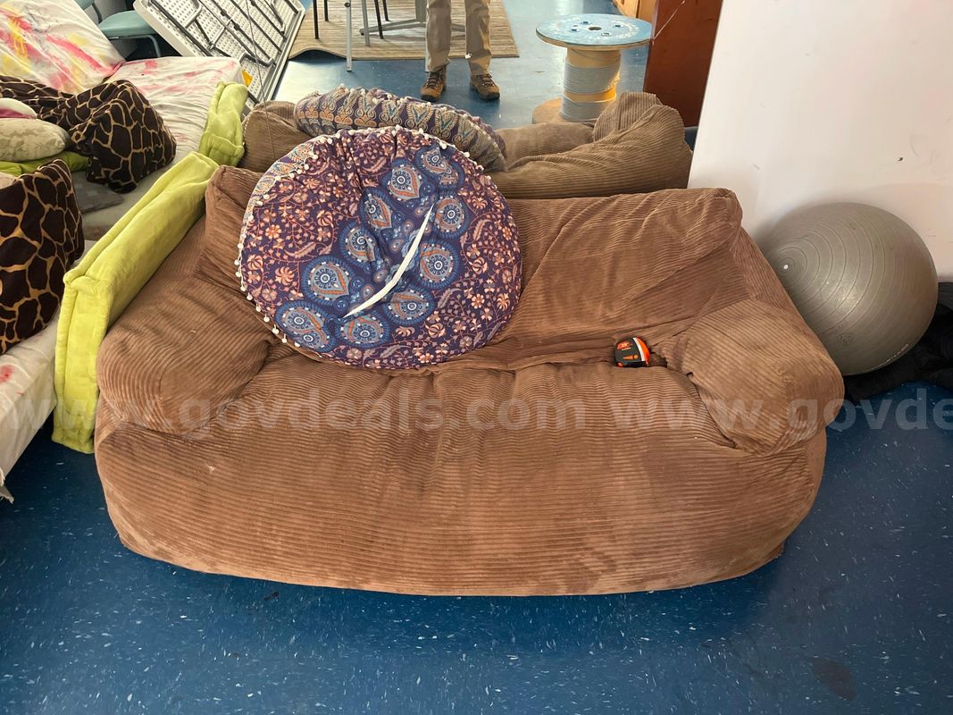 Twin size brown bean bag sofa